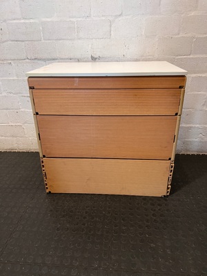 Small 3-Drawer Office Organiser in Wood-Look Finish - 2ndhandwarehouse.com