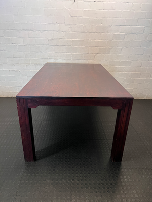 Solid Wood Dining Table in Rich Dark Stain - 2ndhandwarehouse.com