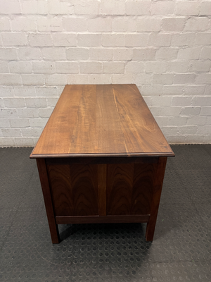 Solid Wood Double Pedestal Office Desk — Fair Used Condition