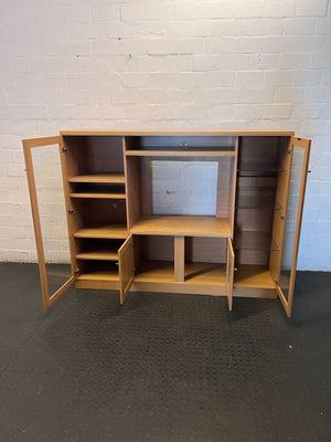 Spacious Light Wood Entertainment & Display Unit