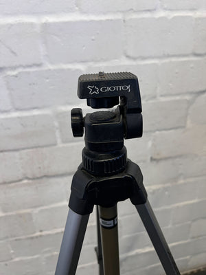 Sturdy Adjustable Tripod - Silver and Black Aluminum - Minor Scratches