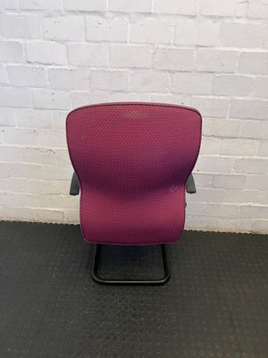 Sturdy Burgundy Office Guest Chair