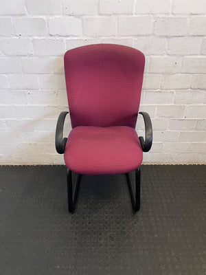 Sturdy Burgundy Office Guest Chair