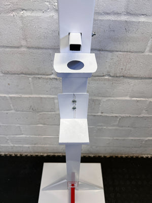 Sturdy White Hand Sanitizer Stand with Signage
