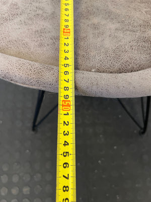 Stylish Beige Fabric Dining Chair with Black Legs β Minor Wear