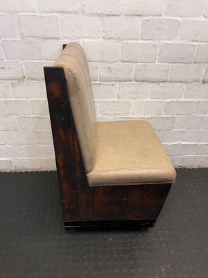 SINGLE SIDED 60CM - Stylish Beige Upholstered Restaurant Booth Seat Wooden Frame - Minor Wear & Tear