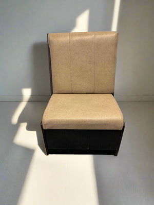 SINGLE SIDED 60CM - Stylish Beige Upholstered Restaurant Booth Seat Wooden Frame - Minor Wear & Tear