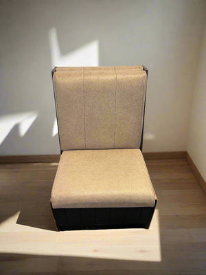 DBL SIDED - 60CM - Stylish Beige Upholstered Restaurant Booth Seat Wooden Frame – Minor Wear (122 x 57)