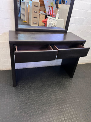 Stylish Black Dressing Table with Mirror & Drawers