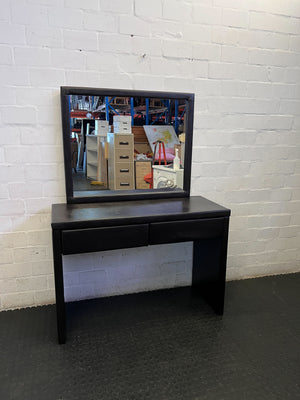 Stylish Black Dressing Table with Mirror & Drawers