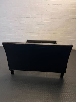 Stylish Black Faux Leather Double Bed Frame with Slatted Base - REDUCED