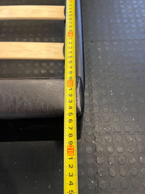 Stylish Black Faux Leather Double Bed Frame with Slatted Base - REDUCED