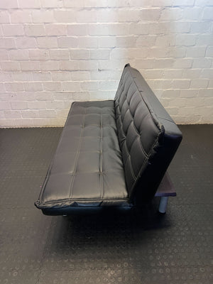 Stylish Black Faux Leather Futon Sofa Bed