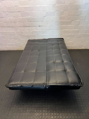 Stylish Black Faux Leather Futon Sofa Bed