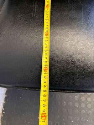 Stylish Black Leather Chair with Chrome Frame β Vintage Appeal Some Rust