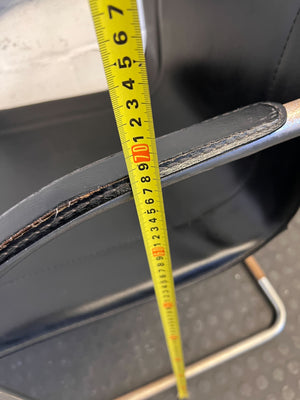 Stylish Black Leather Chair with Chrome Frame β Vintage Appeal Some Rust