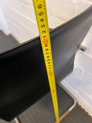 Stylish Black Leather Chair with Chrome Frame β Vintage Appeal Some Rust