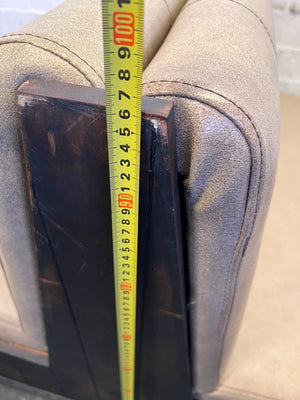 DBL SIDED - 120CM - Stylish Beige Upholstered Restaurant Booth Seat Wooden Frame – Minimal Wear