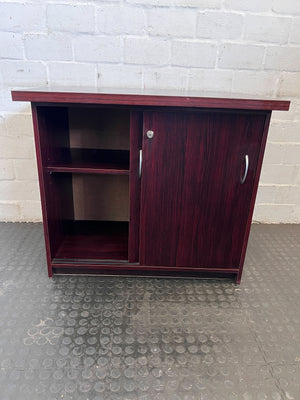 Stylish Dark Wood Storage Cabinet with Lockable Doors - Minor Scratches - REDUCED