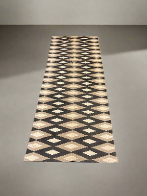 Stylish Geometric Pattern Area Rug - Beige & Grey - Soft Weave