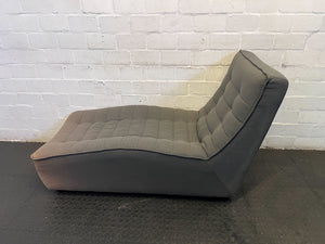 Stylish Grey Fabric Chaise Lounge with Minor Wear