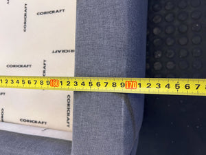 Stylish Grey Fabric Extra Length Queen Bed Frame with Button-Tufted Headboard