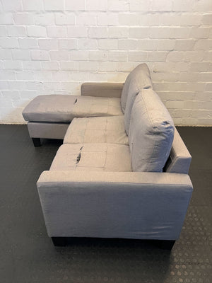 Stylish Grey Fabric Sectional Sofa - Minor Wear and Tear