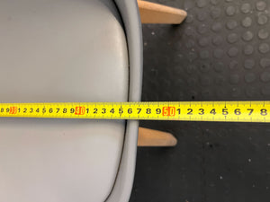 Stylish Grey Plastic Chair with Wooden Legs, Minor Wear - 2ndhandwarehouse.com