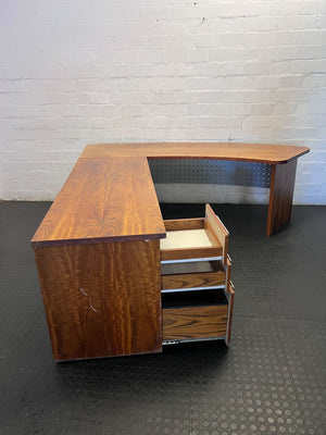 Stylish L-Shaped Wooden Office Desk with Drawers - 2ndhandwarehouse.com