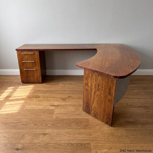 Stylish L-Shaped Wooden Office Desk with Drawers - 2ndhandwarehouse.com