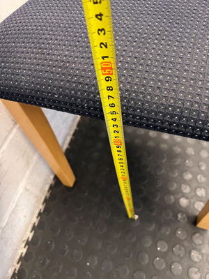 Stylish Light Wood Dining Chair with Navy Upholstery