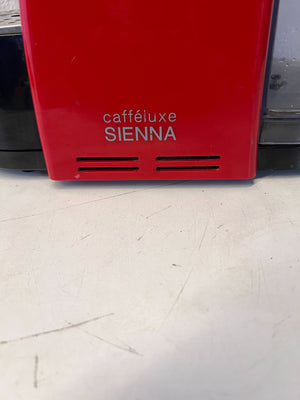 Stylish Red & Silver Compact Capsule Coffee Machine