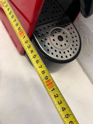 Stylish Red & Silver Compact Capsule Coffee Machine