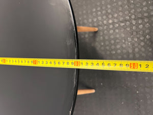 Stylish Round Black Top Dining Table with Wooden Legs - REDUCED