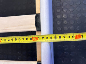 Stylish White Faux Leather Bed Frame with Minor Wear