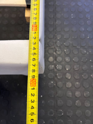 Stylish White Faux Leather Bed Frame with Minor Wear