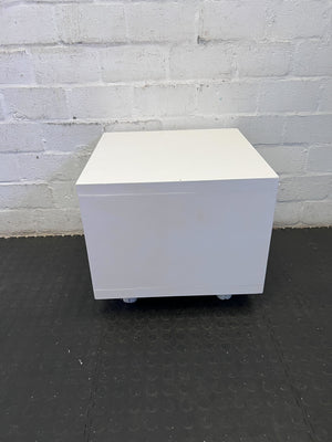 Stylish White Minimalist Cube Storage Table