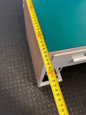 Stylish White and Green Office Desk with Storage