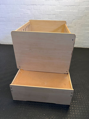 Stylish Wooden Baby Cot with Drawers | Light Natural Finish