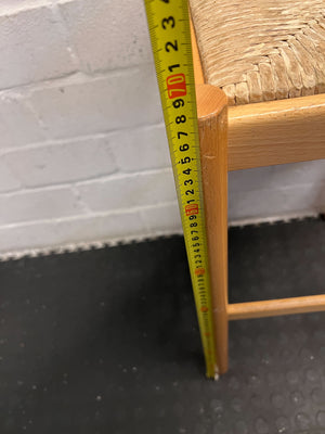 Stylish Wooden Counter Stool with Natural Woven Seat - PRICE DROP