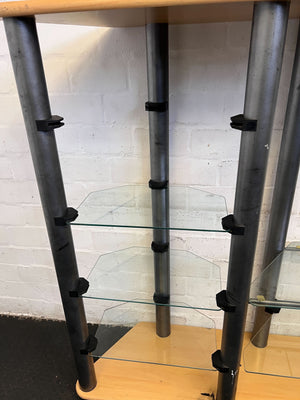 Stylish Glass and Wood TV Unit with Minor Scratches - REDUCED