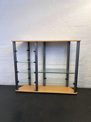 Stylish Glass and Wood TV Unit with Minor Scratches - REDUCED