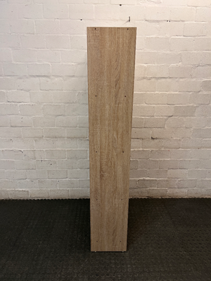 Tall 4-Tier Oak Finish Bookshelf with Central Divider — Good Working Order