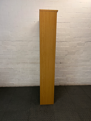 Tall Light Wood Bookshelf with Five Tiers — Fair Condition with Previous