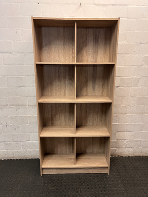 Tall 8-Cubby Bookshelf in Light Oak Finish