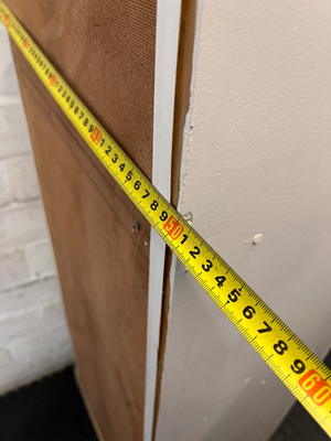 Tall Slender White Bookshelf with Scalloped Detail — Fair Used Condition