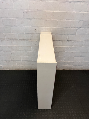 Tall White 5-Tier Wooden Bookshelf - Well Used with Edge Scuffing - 2ndhandwarehouse.com