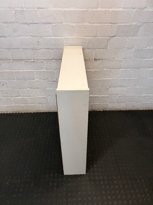 Tall White 5-Tier Wooden Bookshelf - Well Used with Edge Scuffing - 2ndhandwarehouse.com