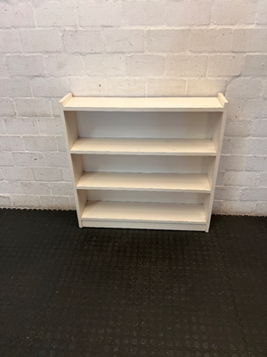 Tall White 5-Tier Wooden Bookshelf - Well Used with Edge Scuffing - 2ndhandwarehouse.com