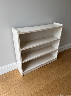 Tall White 5-Tier Wooden Bookshelf - Well Used with Edge Scuffing - 2ndhandwarehouse.com